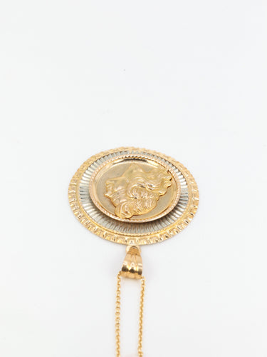 Pendentif Médaille vintage en or jaune et blanc 58 Facettes 672