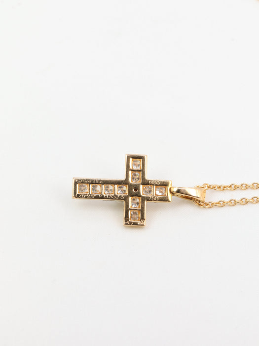 Cartier - gold and diamond cross pendant
