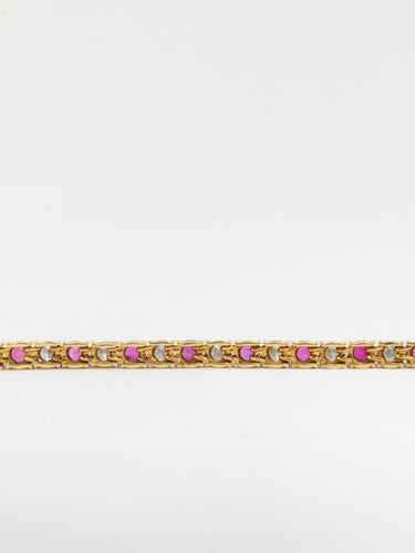 Bracelet Bracelet tennis vintage en or, rubis et diamants 58 Facettes 432