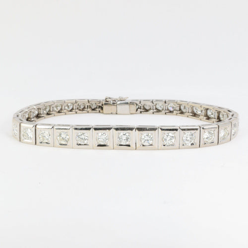 Bracelet Bracelet rivière articulé en or, platine et diamants 58 Facettes 389