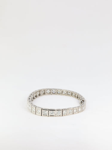 Bracelet Bracelet rivière articulé en or, platine et diamants 58 Facettes 389