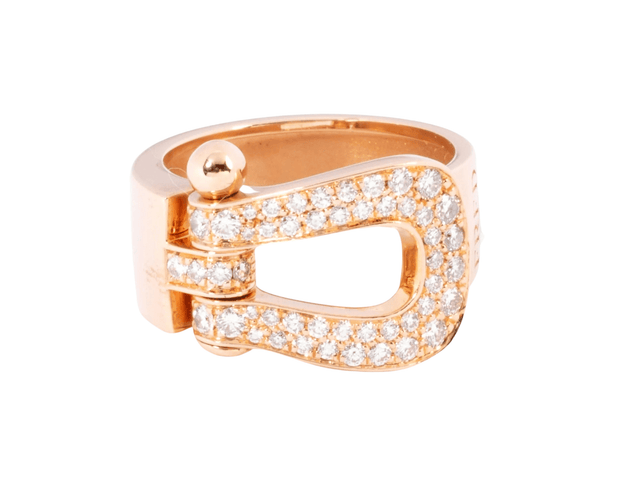 Bague Bague Fred "Force 10" Or Rose, pavée de diamants 58 Facettes