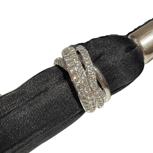 Bague Bague croisillon or blanc et diamants 58 Facettes