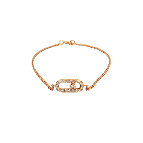 Bracelet Bracelet or rose diamants 58 Facettes