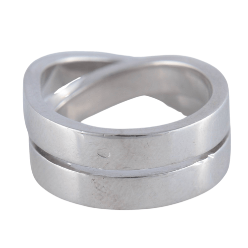 Bague 53 CARTIER - bague double anneau, or gris 58 Facettes