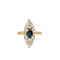 Bague Bague Marquise or jaune diamants et saphir 58 Facettes 22945