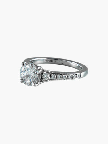 Bague 52 Solitaire Diamant Or blanc 58 Facettes 6489A