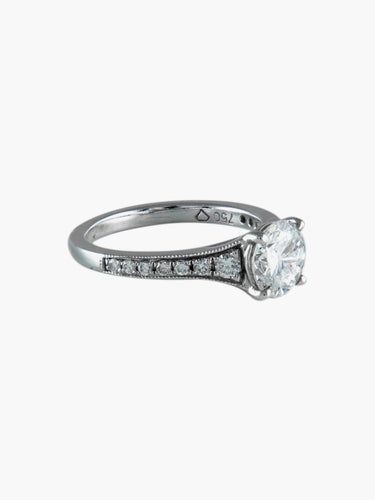 Bague 52 Solitaire Diamant Or blanc 58 Facettes 6489A