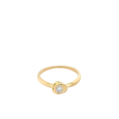 Bague Solitaire en or jaune et diamant 58 Facettes 25042