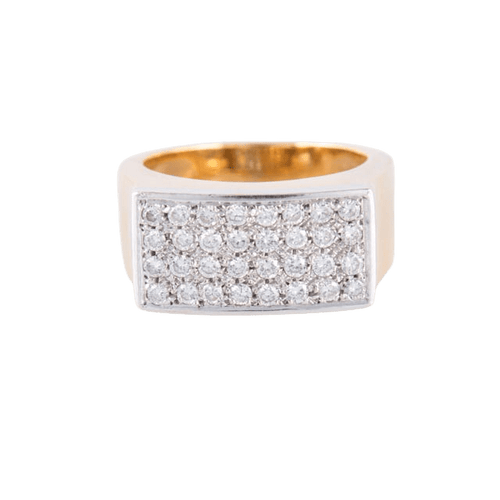 Bague Bague Chevalière pavage Diamants 58 Facettes 1