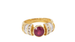 Bague 53.5 Bague jonc rubis naturel & diamants 58 Facettes 32276
