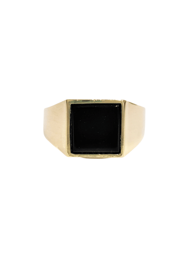 Bague 63 Chevalière or jaune onyx 58 Facettes 1-719/2