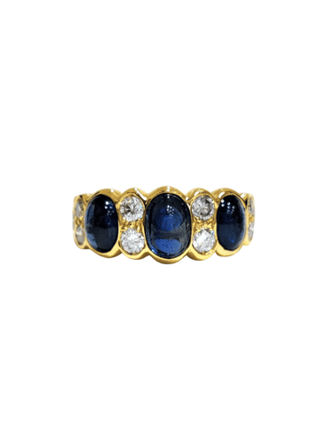 Bague 60 Bague saphirs cabochon et diamants 58 Facettes 1-782/4