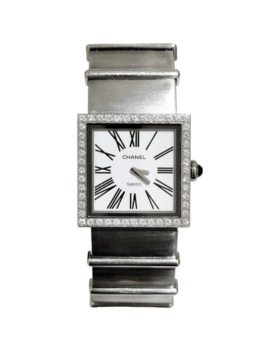 Montre Montre Chanel Mademoiselle acier lunette diamants 58 Facettes 1-899/1