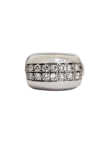 Bague 49 Bague jonc or blanc diamants 58 Facettes 1-656/1