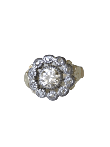 Bague Bague marguerite or, argent, diamants 58 Facettes