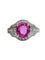 Bague 53 Bague or blanc saphir rose et diamants 58 Facettes 1-351/1