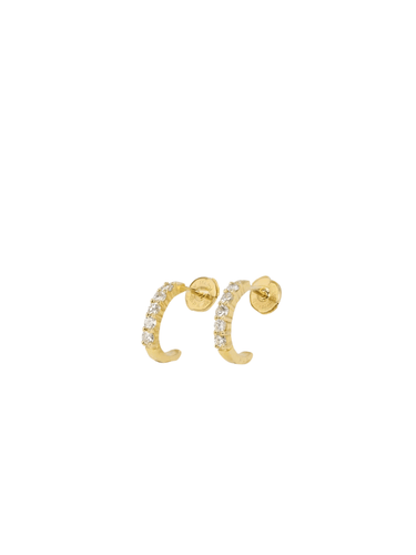 Boucles d'oreilles Demi-créoles Or jaune Diamants 58 Facettes J277