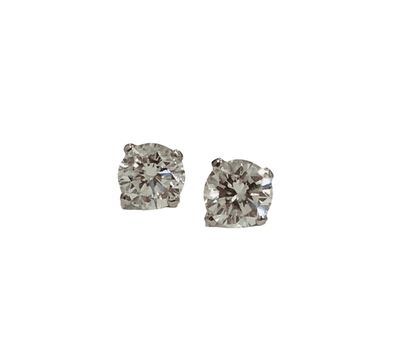 Boucles d'oreilles Boucles d'oreilles puces diamants or blanc 58 Facettes