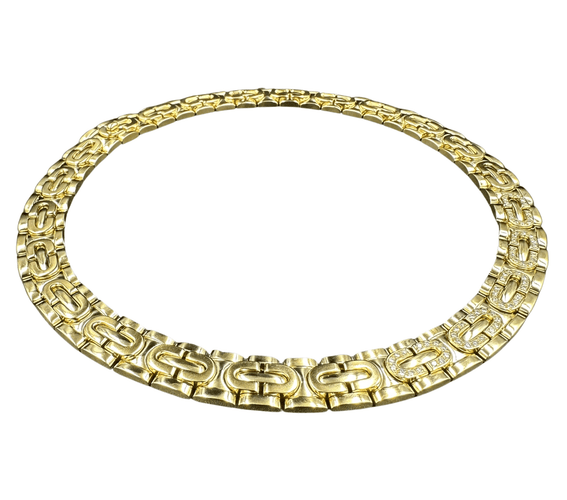 Collier CARTIER - Collier vintage or jaune et diamants 58 Facettes