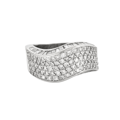 Bague 55 Bague mouvementée Or gris Diamants 58 Facettes 23/375