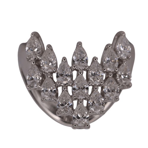 Bague 54 Bague diamant poires or blanc 58 Facettes P530