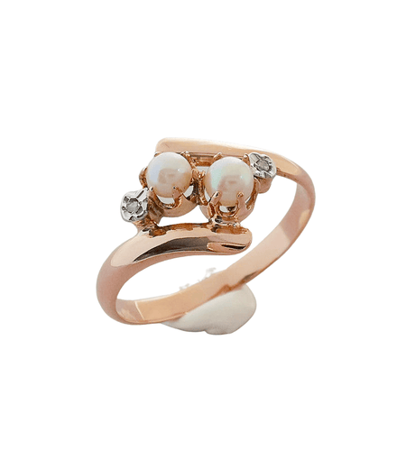 Bague Bague Ancienne Toi et Moi Or rose & Diamants 58 Facettes AA 1418