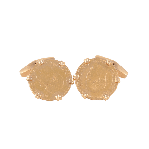 Boutons de manchette Boutons de manchette Porte-pièce 10 Francs 58 Facettes 1