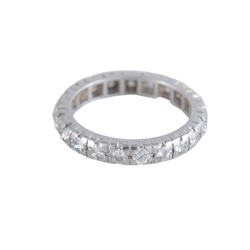 Bague 48 Alliance tour complet Platine Diamants 58 Facettes 1