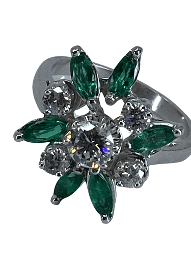 Bague Bague de fiançailles diamants, émeraudes 58 Facettes