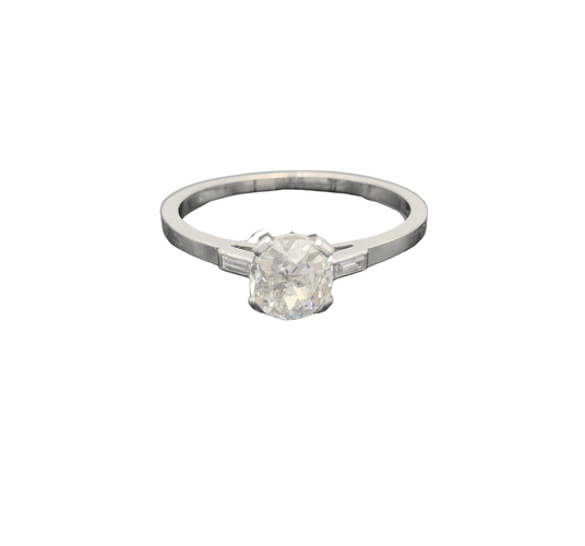 Bague 55 Bague solitaire diamant 0.88ct début XXème 58 Facettes