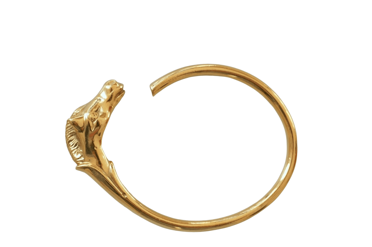 Hermès golden horse head bracelet - 58 Facettes