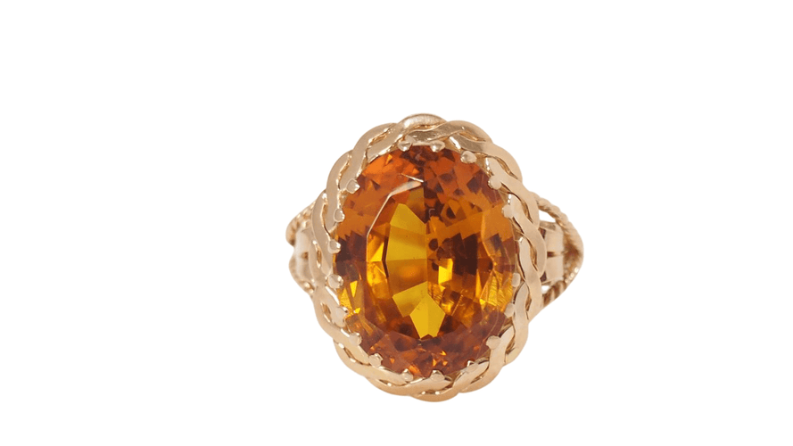 Bague Bague vintage en or jaune et citrine 58 Facettes 31147