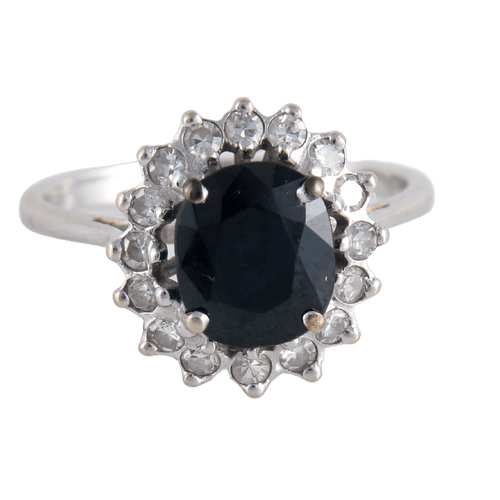 Bague 49 Bague style Marguerite Saphir Diamants 58 Facettes FM111