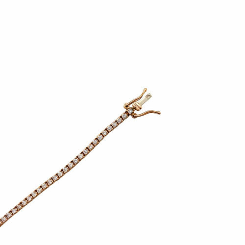Bracelet Bracelet ligne diamants et or rose. 58 Facettes 30577
