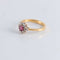 Bague 53 Bague Marguerite Rubis et 12 Diamants 58 Facettes FM63