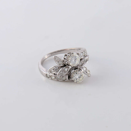 Bague Bague Toi & Moi florale Diamants 58 Facettes 1