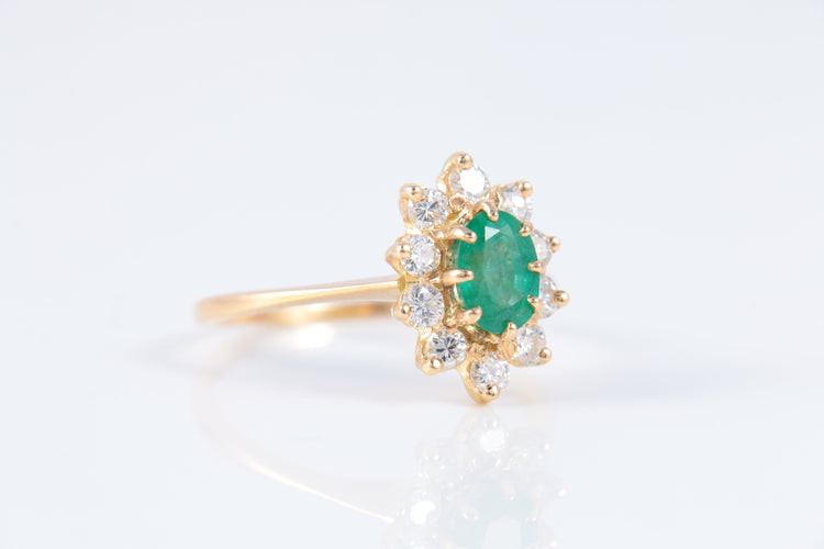 Bague 57 Bague Marguerite Emeraude Diamants 58 Facettes 1