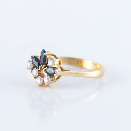 Bague 54 Bague Florale Saphirs 58 Facettes 149