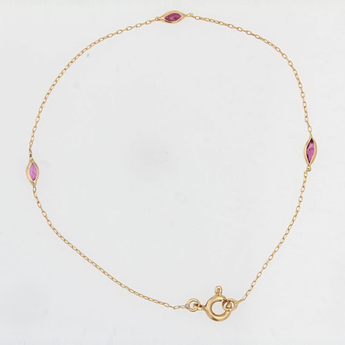 Bracelet Bracelet fin or jaune et rubis 58 Facettes 21-381