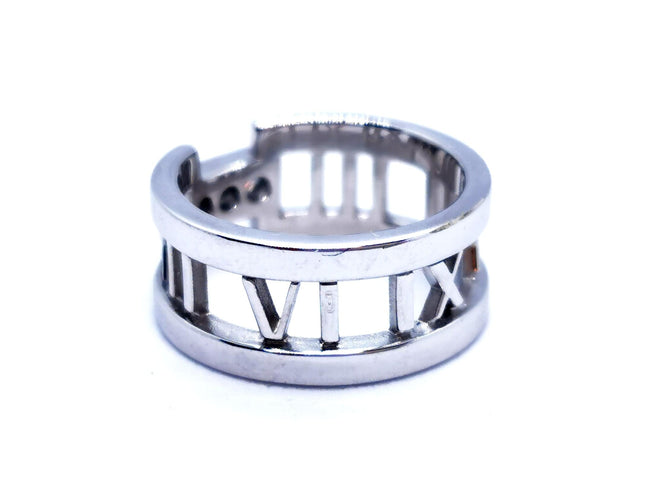 Bague 50 Tiffany & Co Bague Atlas Or blanc Diamant 58 Facettes 997153CN