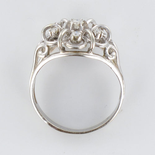 Bague 53 Bague fils d'or blanc et diamants 58 Facettes 20-147-50