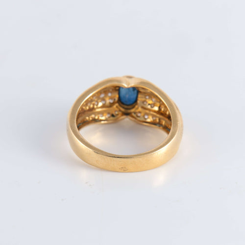 Bague 53 Bague Saphir et 5 lignes de Diamants 58 Facettes 1