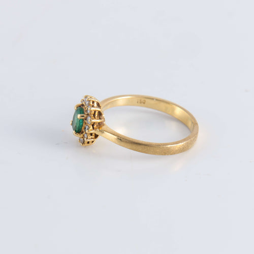 Bague Bague Marguerite Emeraude 12 Diamants 58 Facettes 1