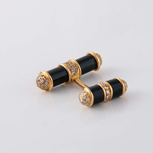 Boutons de manchette Boutons de manchette Onyx Diamants 58 Facettes 1