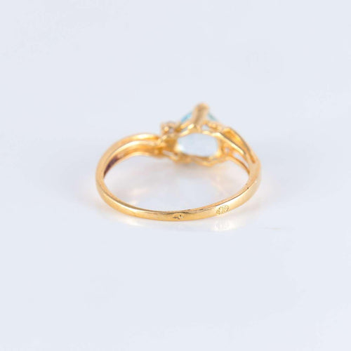 Bague 49 Bague Coeur aigue-marine 58 Facettes JE220