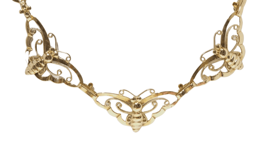 Collier Collier ancien en or jaune aux Papillons 58 Facettes 31351