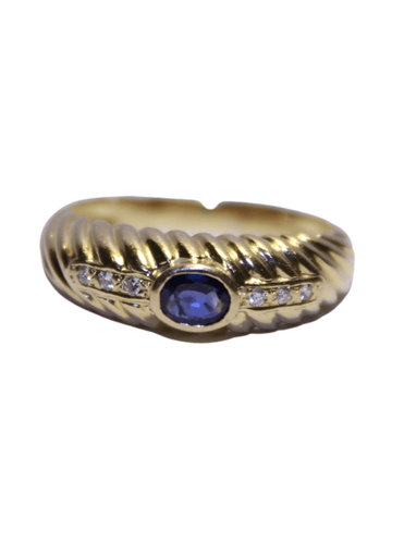 Bague 58 Bague Diamants et Saphir 58 Facettes