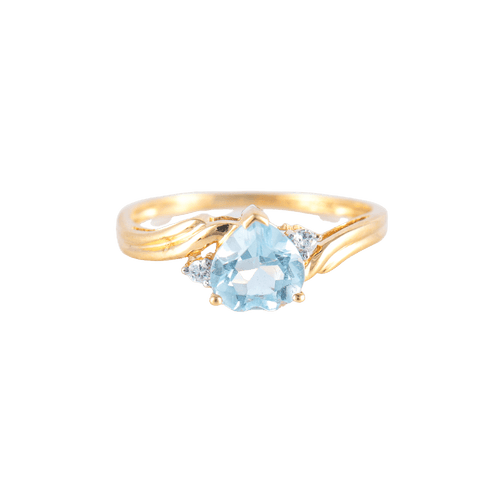 Bague 49 Bague Coeur aigue-marine 58 Facettes JE220