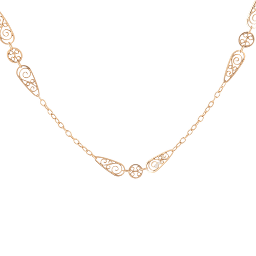 Collier Chaîne Maille Filigrane 58 Facettes 1